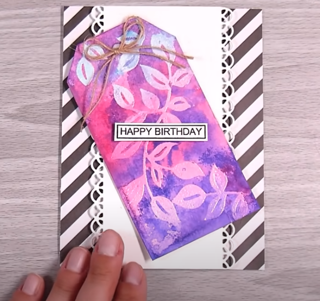 Adhesive Embossing card with Happy Birthday sentiment