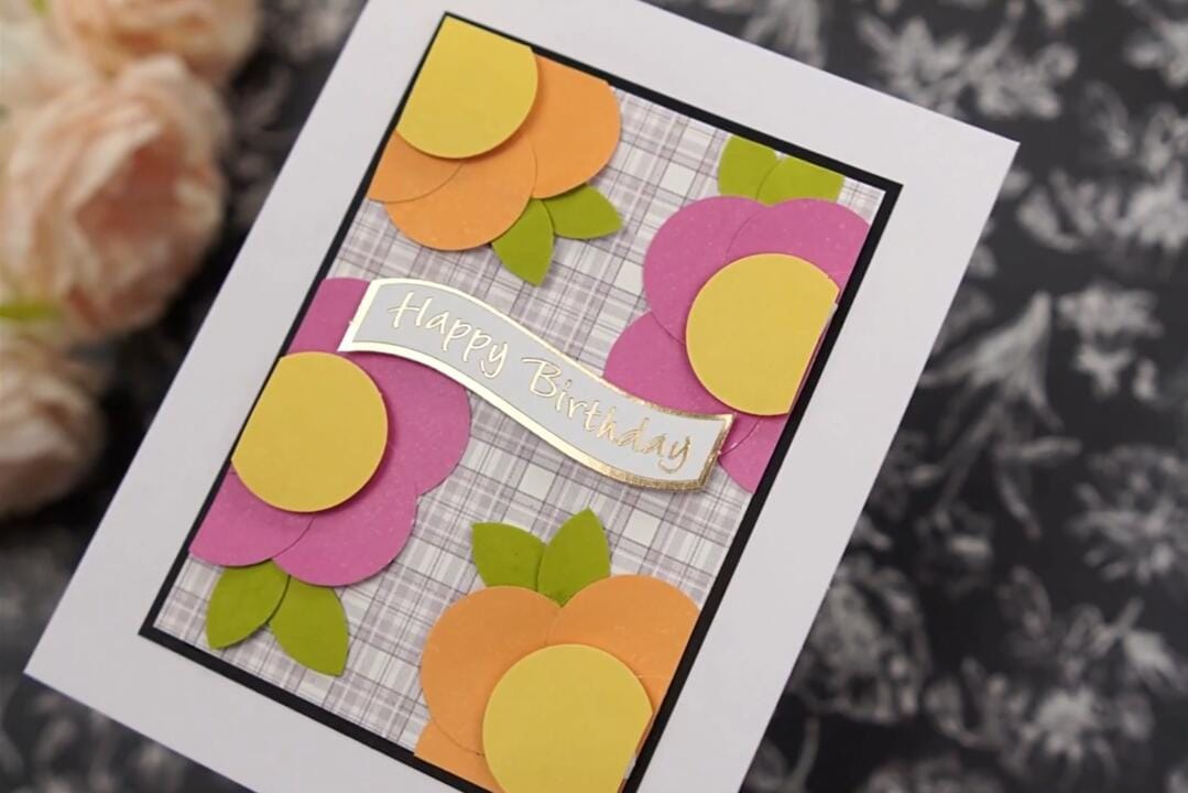 Happy Birthday circle punch card making magic with Natasha Foote Creative