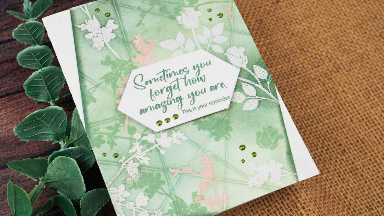 Green batik inspired greeting card sometimes you forget how amazing you are