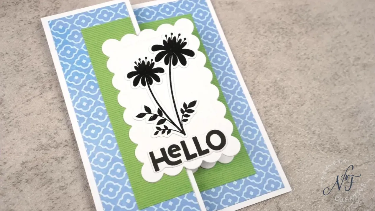 Floral hello blue and green card making with Natasha Foote Creative